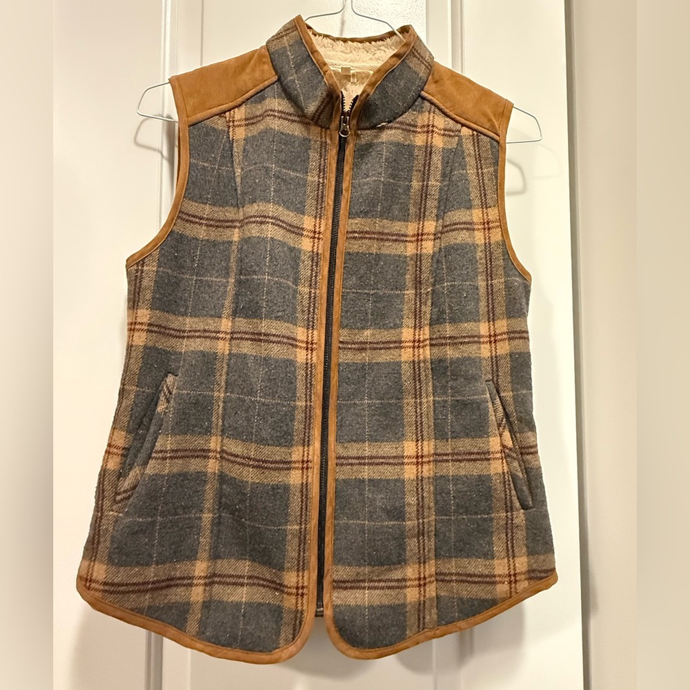 Entro Anthropologie Plaid Vest, Small, Like New